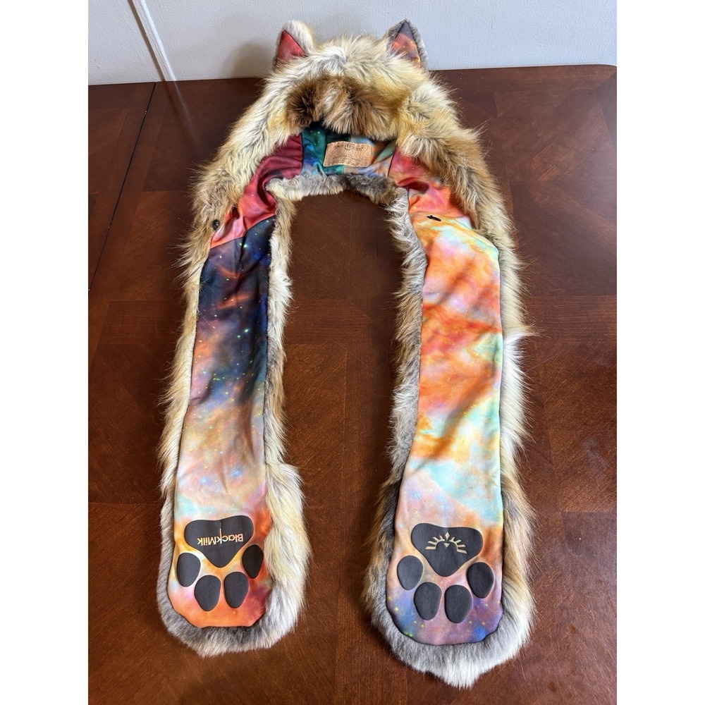 SpiritHoods x BlackMilk Rainbow Galaxy Red Fox Faux Fur Hood